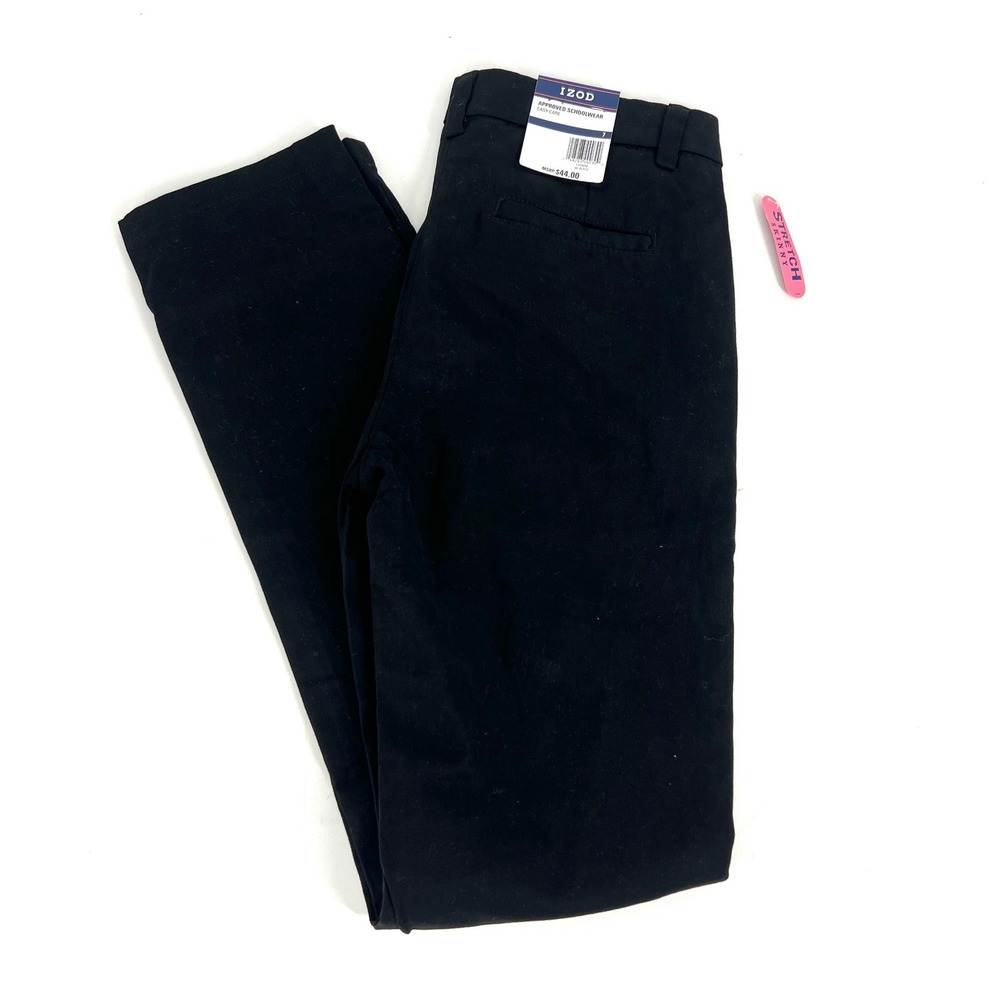 IZOD Girls Black Skinny Stretch School Uniform Pants Size 7 ZJD0029P
